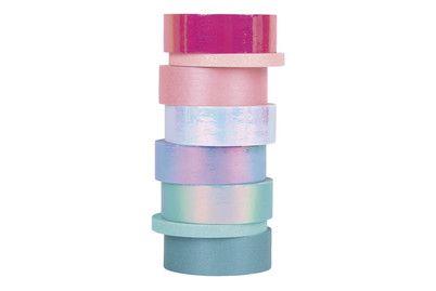 Image of Washi Tape Set Shiny Mix , 6x15mm, 2x5mm à 5m, SB-Box 8Stück