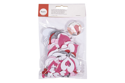 Image of Filz Motive Herz Mix selbstklebend, 1,7+4cm, SB-Btl. 105Stück bei JUMBO