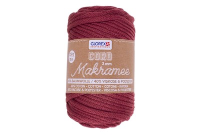 Image of Makramee Cord 3 mm 250 g, gewebt bordeaux bei JUMBO