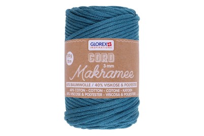 Image of Makramee Cord 3 mm 250 g, gewebt türkis bei JUMBO