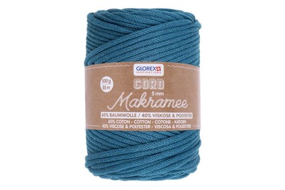 Image of Makramee Cord 5mm 500g, gewebt türkis bei JUMBO