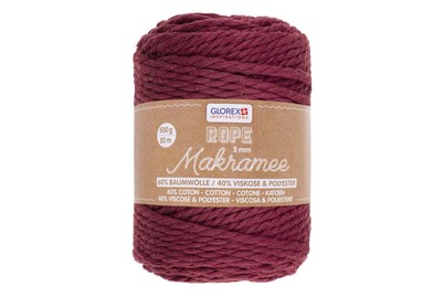 Image of Makramee Rope 5 mm 500 g gedreht bordeaux bei JUMBO