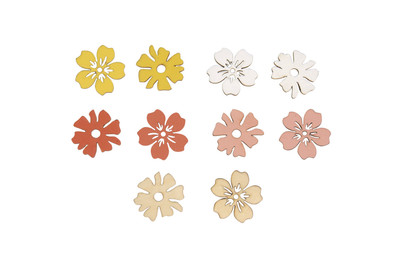 Image of Holz Streuteile Blume, 3,5cm ø, m. Klebepunkt, SB-Btl. 10Stück bei JUMBO
