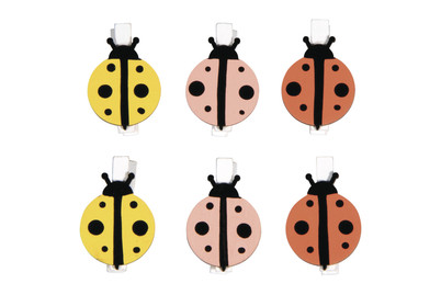 Image of Holzklammern Marienkäfer, 2,8x4,5cm, SB-Btl. 6Stück bei JUMBO