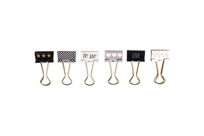 Image of Binder Clips Glam , 2cm, 6 Designs, SB-Btl 6Stück bei JUMBO