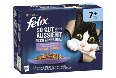 Image of Felix so gut wie Senior Katzenfutter in Gelee assortiert 12x85g bei JUMBO