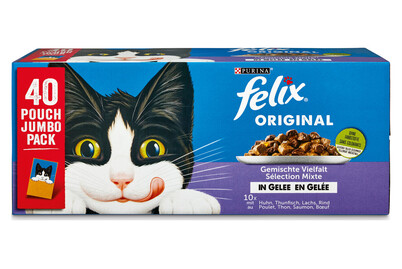 Image of Felix Original Katzenfutter in Gelee assortiert 40x85g bei JUMBO