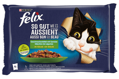 Image of Felix So gut wie Katzenfutter in Gelee assortiert 4x85g