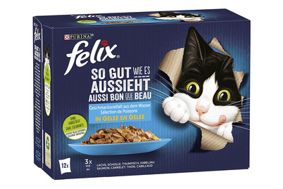 Image of Felix so gut wie Katzenfutter in Gelee Fisch 12x85g