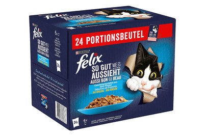 Image of Felix so gut wie Katzenfutter in Gelee Fisch 24x85g bei JUMBO