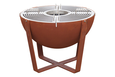 Image of Feuer- und Grillkugel Iris, Cortenstahl, gerostet, Ø 80cm x 80cm bei JUMBO
