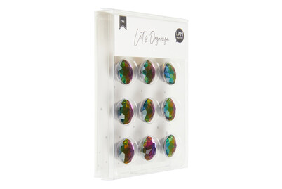 Image of Verschiedengrosse Magnete, Juwel, irisierend Ø 22 x 11 mm / Ø 16 x 11 mm, 8 Stk. bei JUMBO