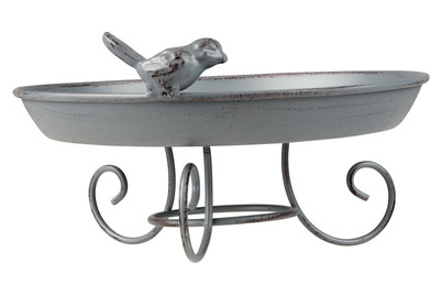 Image of Vogeltraenke Metall Grau Fuss 15X17X21Cm bei JUMBO