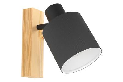 Image of Eglo Wandleuchte Batallas 1 Spot Holz/schwarz bei JUMBO