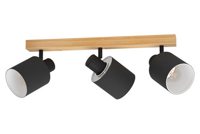 Image of Eglo Deckenlampe Batallas 3 Spot Holz/schwarz bei JUMBO