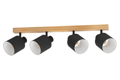 Image of Eglo Deckenlampe Batallas 4 Spot Holz/schwarz bei JUMBO