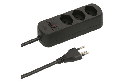 Image of Steckdosenleiste 3X T13 Schalter Schwarz bei JUMBO
