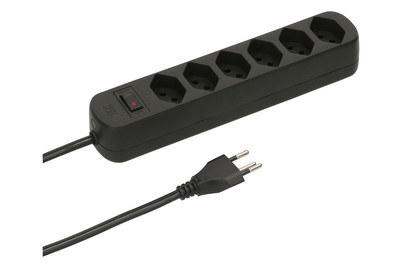 Image of Steckdosenleiste 6X T13 Schwarz bei JUMBO