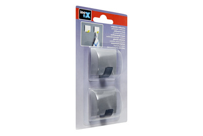 Image of Klebehaken Quadrat. matt chrome 2st Inof bei JUMBO