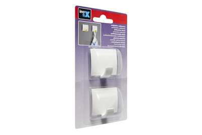 Image of Klebehaken Quadrat. weiss 2st Inofix bei JUMBO