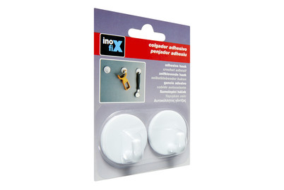Image of Klebehaken rund weiss 2st Inofix bei JUMBO