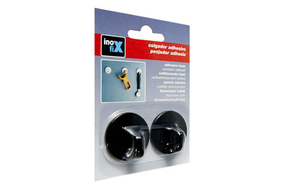 Image of Klebehaken rund schwarz 2st Inofix bei JUMBO