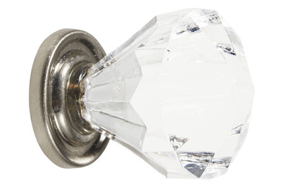 Image of Möbelknopf Acrylglas Metall nickel satiniert bei JUMBO
