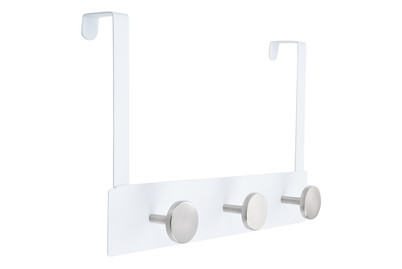 Image of Tuergarderobe, 3 Haken, Weiss-Nickel bei JUMBO