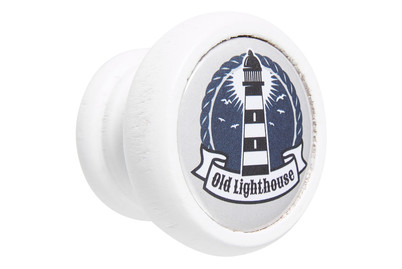 Image of Garderobenknopf Leuchtturm weiss bei JUMBO