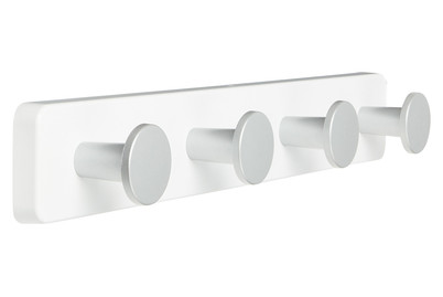 Image of Wandgarderobe, Weiss Abs, 4 Haken Chrom bei JUMBO
