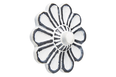 Image of Garderobenknopf Blume metall weiss bei JUMBO