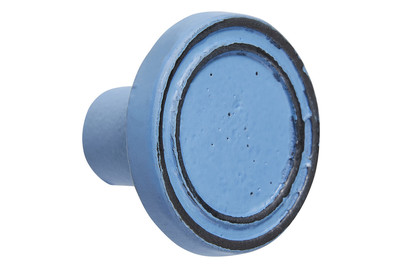 Image of Garderobenknopf rund Metall blau bei JUMBO