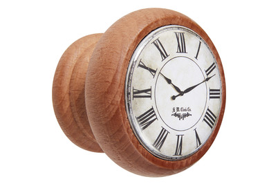 Image of Garderobenknopf weisse Uhr honig