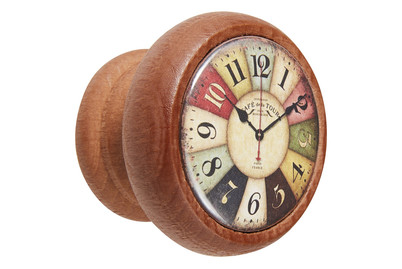 Image of Garderobenknopf farbige Uhr honig
