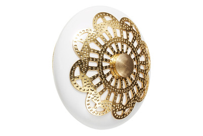 Image of Garderobenknopf keramik/messing bei JUMBO