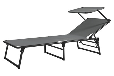 Image of Home and More Liege mit Sonnenschutz Hawaii Dunkelgrau bei JUMBO