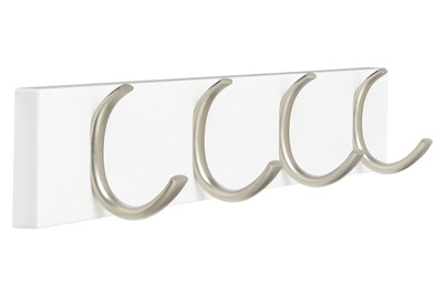 Image of Wandgarderobe, Holz Weiss, 4 Haken Messi bei JUMBO