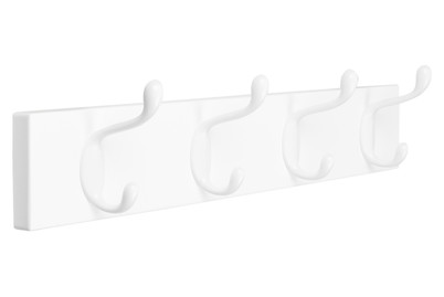 Porte-manteau Mural Blanc - 4 Pattes En Bois - 119 Cm - Design Simple Et Fonctionnel