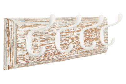 Image of Wandgarderobe, Holz Alt-Weiss, 4 Haken W bei JUMBO