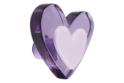 Image of Garderobenknopf Herz violett bei JUMBO
