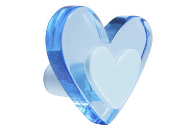 Image of Garderobenknopf Herz blau bei JUMBO