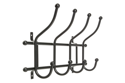 Image of Wandgarderobe, 4 Haken, Eisen, Schwarz bei JUMBO