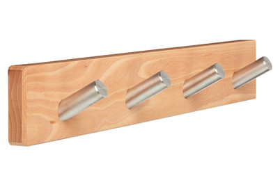 Image of Wandgarderobe, Naturholz, 4 Haken Edelst bei JUMBO