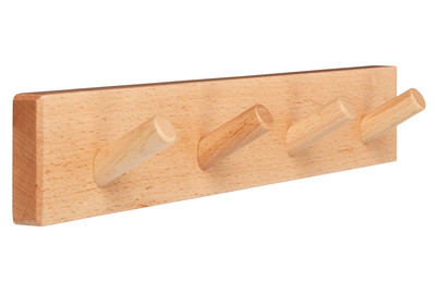 Image of Wandgarderobe, Naturholz, 4 Haken bei JUMBO