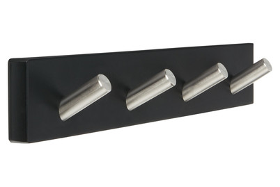 Image of Wandgarderobe, Holz Schwarz, 4 Haken EDE bei JUMBO