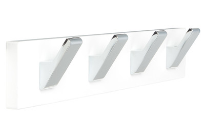 Image of Wandgarderobe, Holz Weiss, 4 Haken Helle bei JUMBO