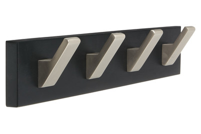 Image of Wandgarderobe, Holz Schwarz, 4 Haken MES bei JUMBO