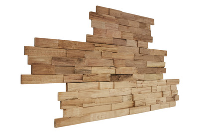 Image of Massivholzpaneele 3D Wall Axewood Teak Nature