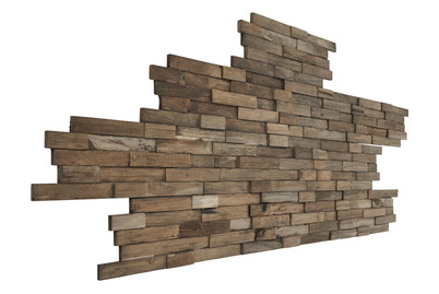 Image of Massivholzpaneele 3D Wall Teak Charred
