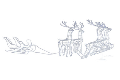 Image of Mood Leuchtfigur Rentiere Schlitten 240x90x80 cm LED bei JUMBO